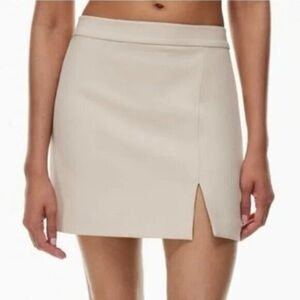 Wilfred Cream Vegan Leather Mini Skirt
